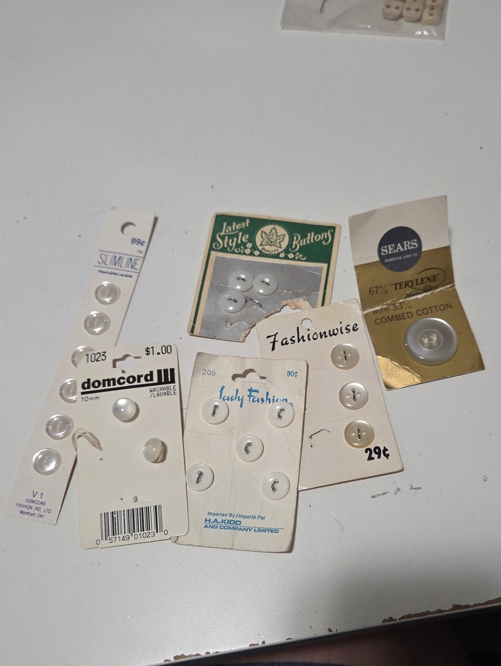 Vintage White Buttons